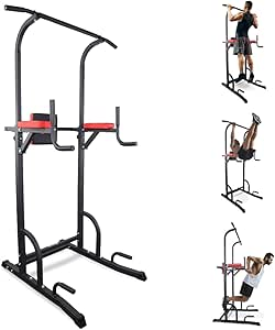 Chaise romaine musculation, Power tower dip station, Multifit, Hauteur et dossier réglables, Tour de, Robuste, Sport maison, Traction, Pull up CA821107