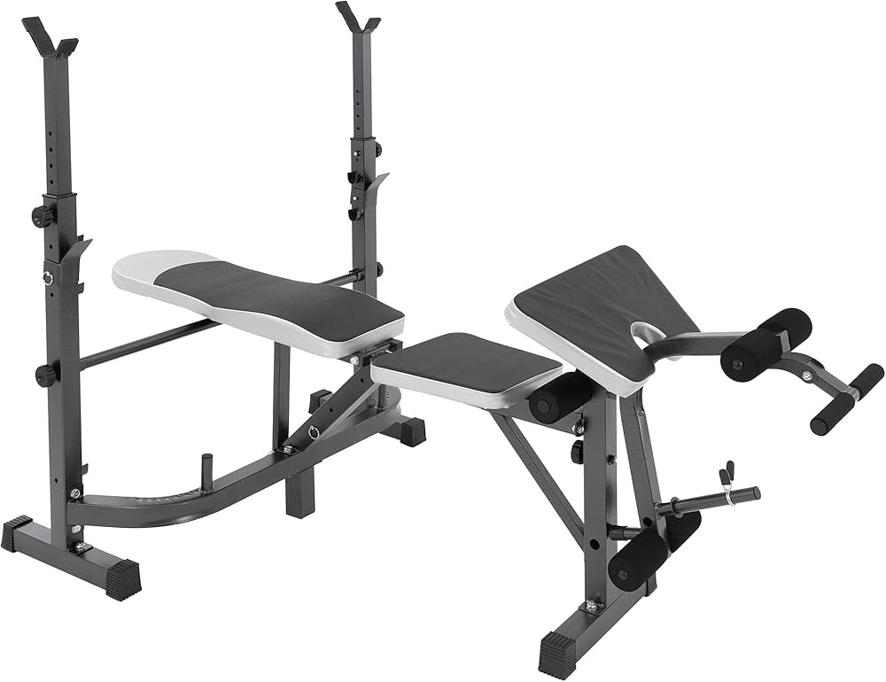 Banc de Musculation Multifonctionnel Complet | Réglable | 255 kg | Support pour Haltères Longs et Poids | Entraînement Fitness à Domicile | Appareil à Pectoraux -CA821108