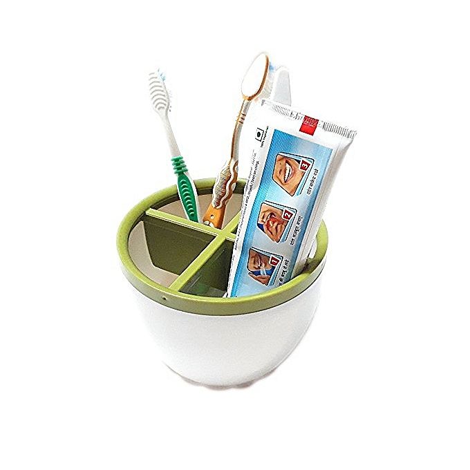 Porte-Brosse à Dents Adhésif Ettori - 2 Compartiments Sans Perçage Pour Salle De Bain Ou Cuisine